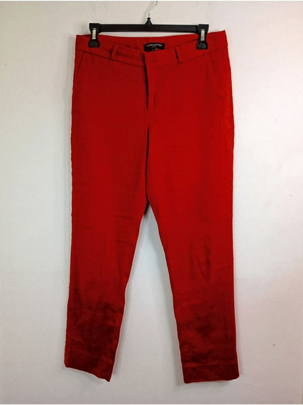 Banana Republic Avery Red Linen-Blend Slim Fit Pants Womens Size 2
